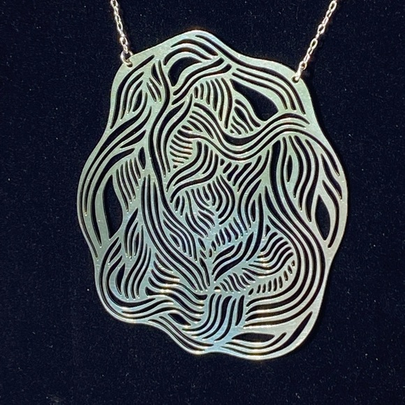 Designer Alucik Sterling Silver 925 Abstract Necklace - Picture 11 of 11